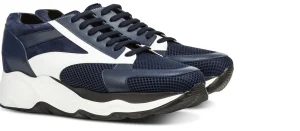 Uomo GUIDOMAGGI Sneakers>Bend - sneakers con rialzo in Mix Pelle/Tessuto Da 6 a 11 cm più alto