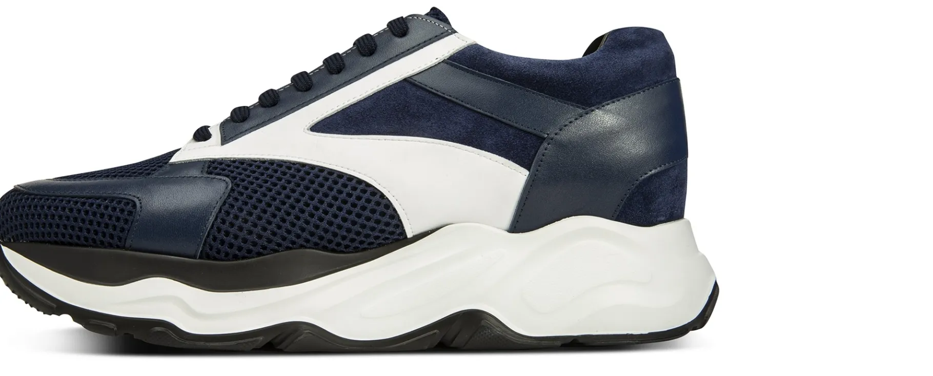 bend__sneakers_con_rialzo_2.webp Uomo GUIDOMAGGI Sneakers>Bend - sneakers con rialzo in Mix Pelle/Tessuto Da 6 a 11 cm più alto