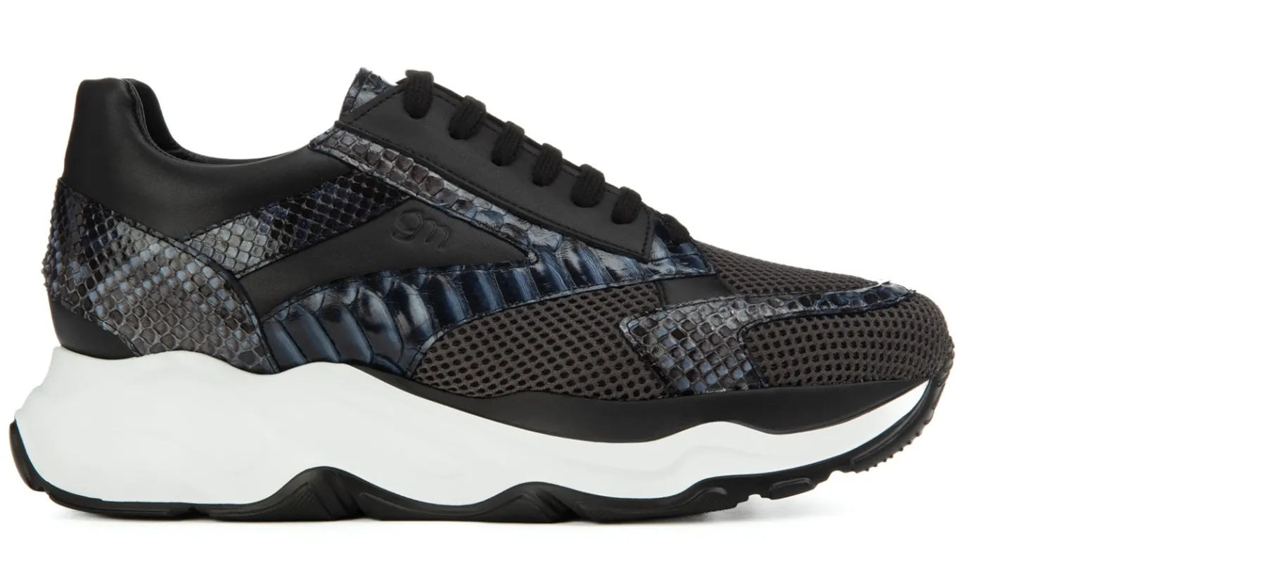 bigfork__sneakers_rialzan_1.webp Uomo GUIDOMAGGI Scarpe In Pelle Esotica | Sneakers>Bigfork - Sneakers rialzanti da uomo in Mix Pelle/Tessuto fino a 11 cm più alto