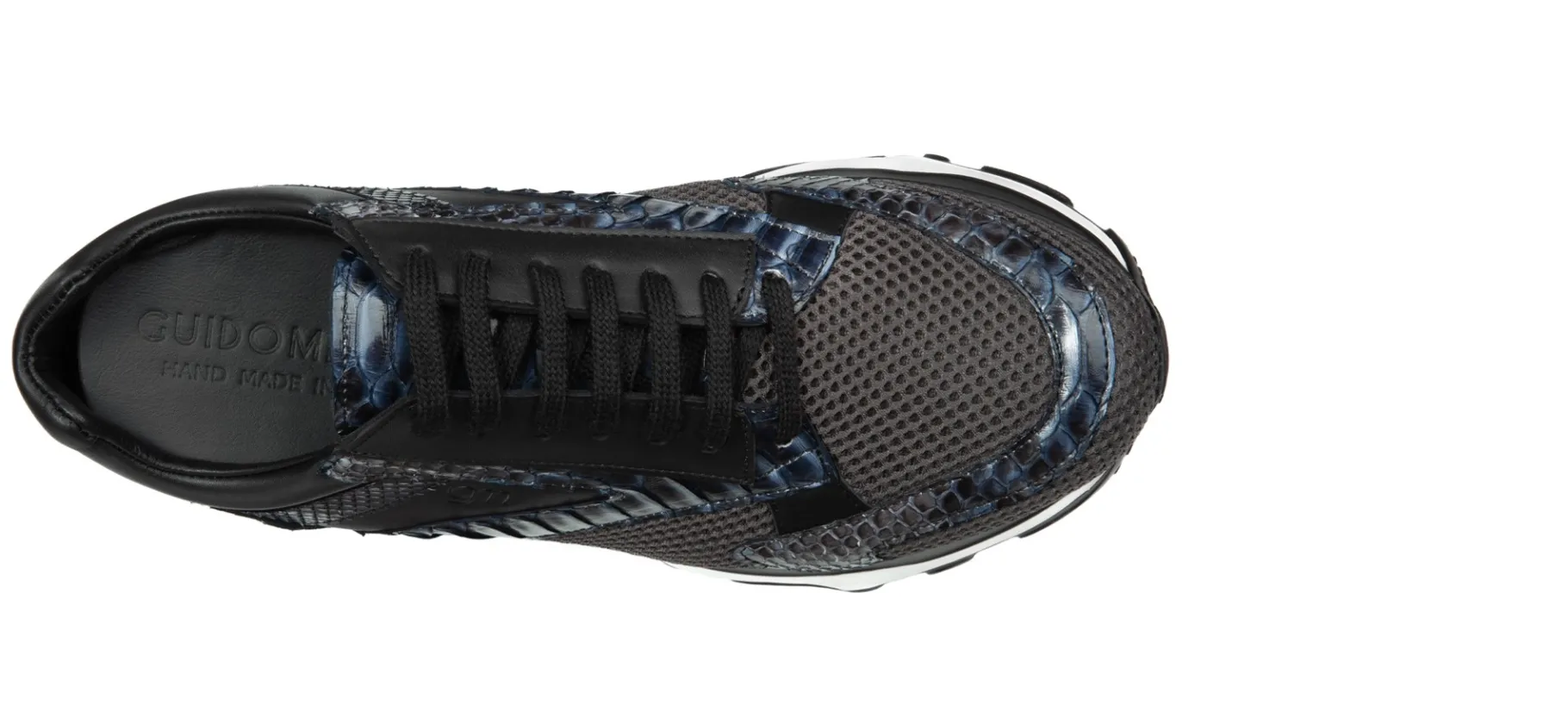 bigfork__sneakers_rialzan_3.webp Uomo GUIDOMAGGI Scarpe In Pelle Esotica | Sneakers>Bigfork - Sneakers rialzanti da uomo in Mix Pelle/Tessuto fino a 11 cm più alto