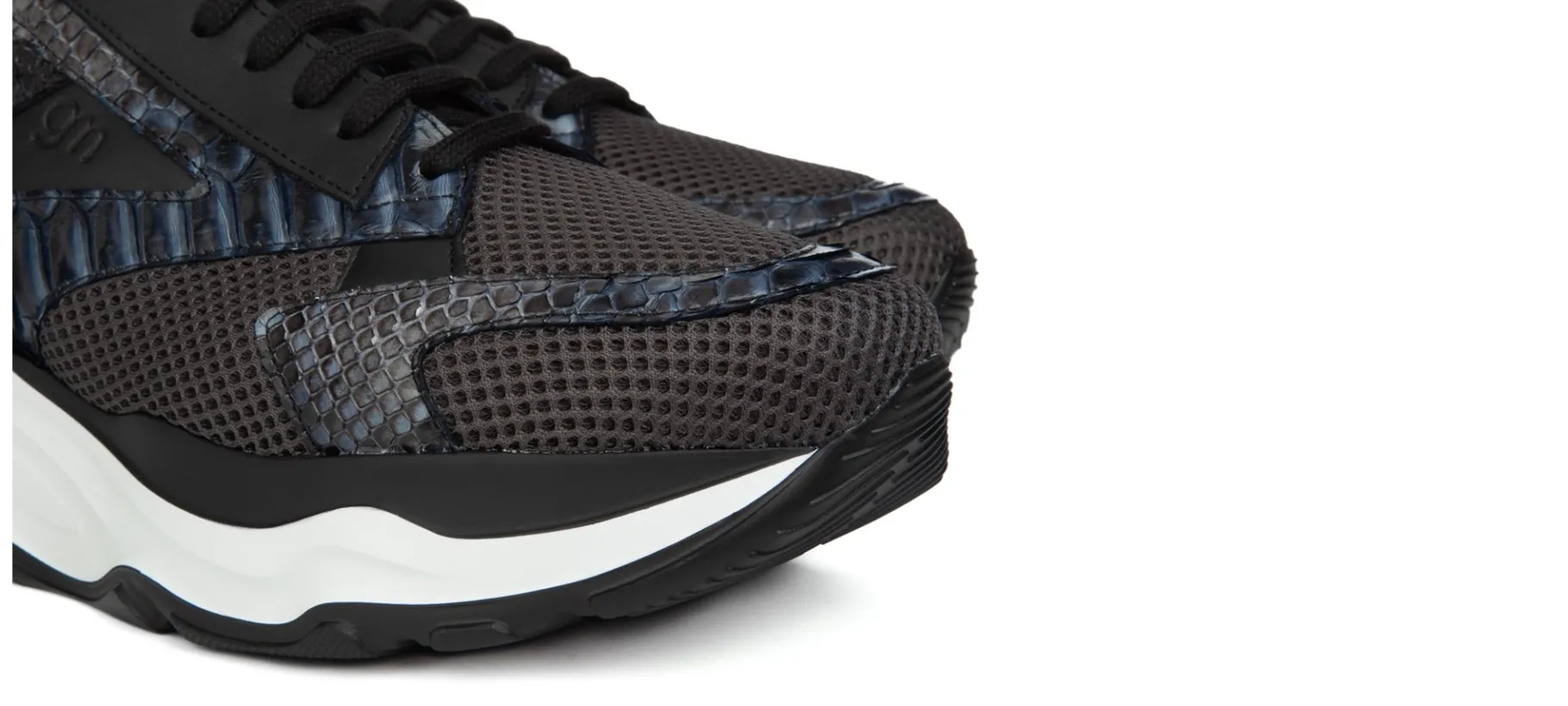 bigfork__sneakers_rialzan_4.webp Uomo GUIDOMAGGI Scarpe In Pelle Esotica | Sneakers>Bigfork - Sneakers rialzanti da uomo in Mix Pelle/Tessuto fino a 11 cm più alto