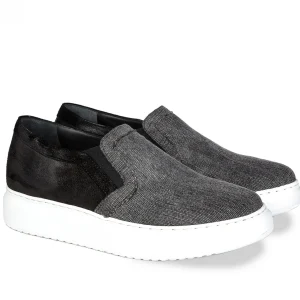 Uomo GUIDOMAGGI Slip-on>Black Sea -slipon con rialzo in Mix Pelle/Tessuto fino a 6 cm più alto