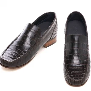Uomo GUIDOMAGGI Scarpe In Pelle Esotica | Cucitura Goodyear>Cachemire - Mocassini che alzano la statura in Pelle Coccodrillo Fino a 6.5 cm più alto