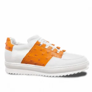 Uomo GUIDOMAGGI Scarpe In Pelle Esotica | Sneakers>Collins Avenue - Sneakers con rialzo in Pelle Struzzo da 6 a 8 cm più alto