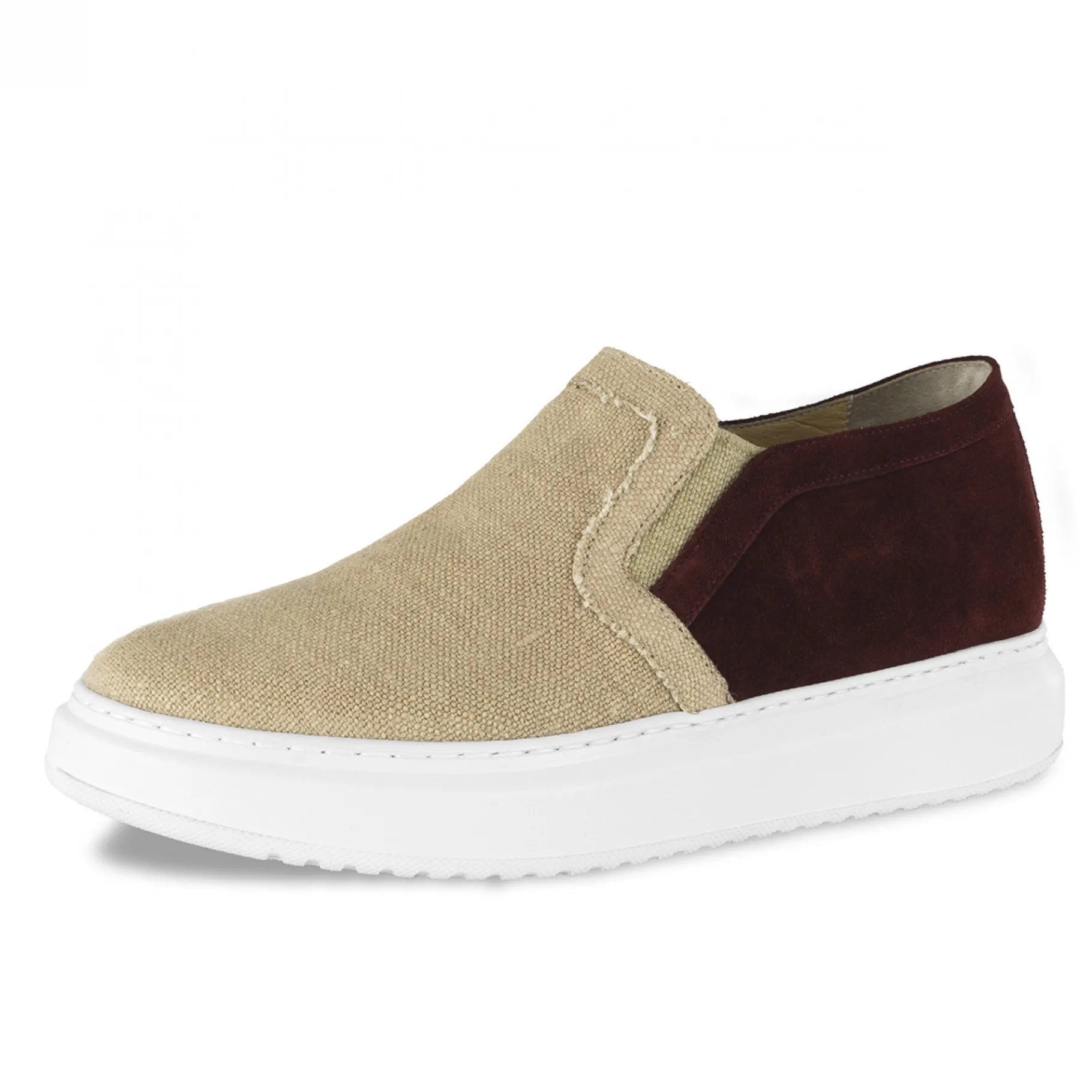 conero__sneakers_con_rial_1.webp Uomo GUIDOMAGGI Slip-on>Conero - Sneakers con rialzo interno da uomo in Mix Pelle/Tessuto fino a 6.5 cm più alto
