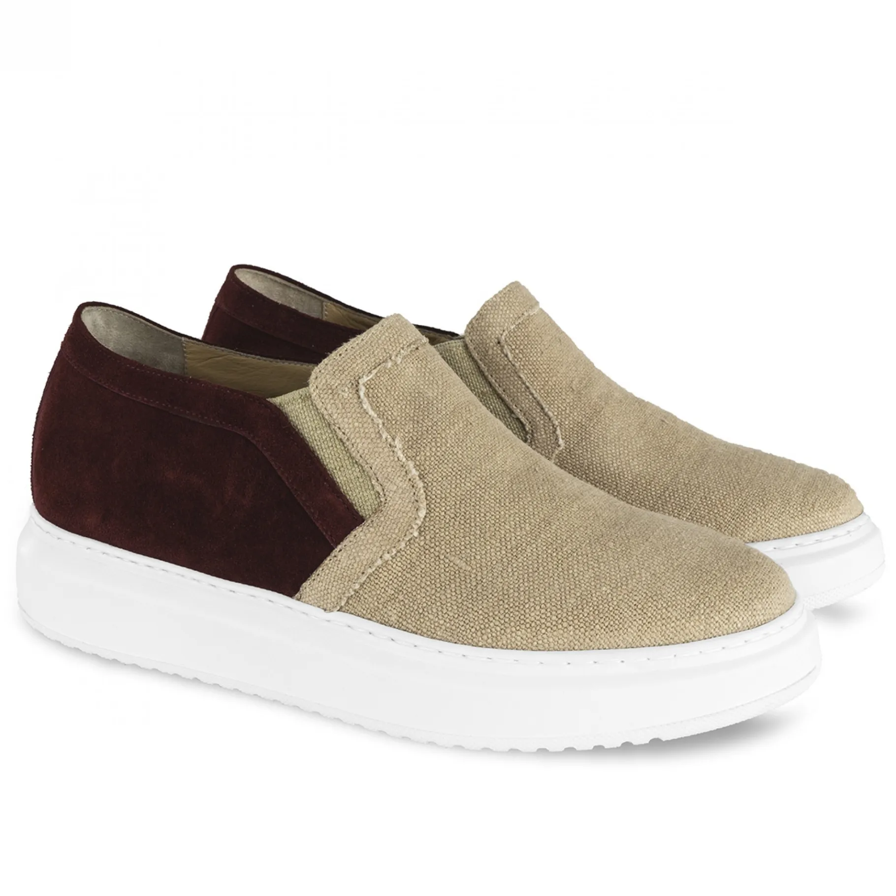 conero__sneakers_con_rial_3.webp Uomo GUIDOMAGGI Slip-on>Conero - Sneakers con rialzo interno da uomo in Mix Pelle/Tessuto fino a 6.5 cm più alto