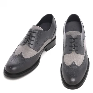 Uomo GUIDOMAGGI Stringate>Cremona - Classiche scarpe uomo con rialzo in Mix Pelle/Tessuto da 6 a 8 cm più alto