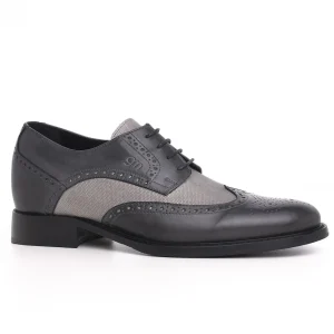 Uomo GUIDOMAGGI Stringate>Cremona - Classiche scarpe uomo con rialzo in Mix Pelle/Tessuto da 6 a 8 cm più alto