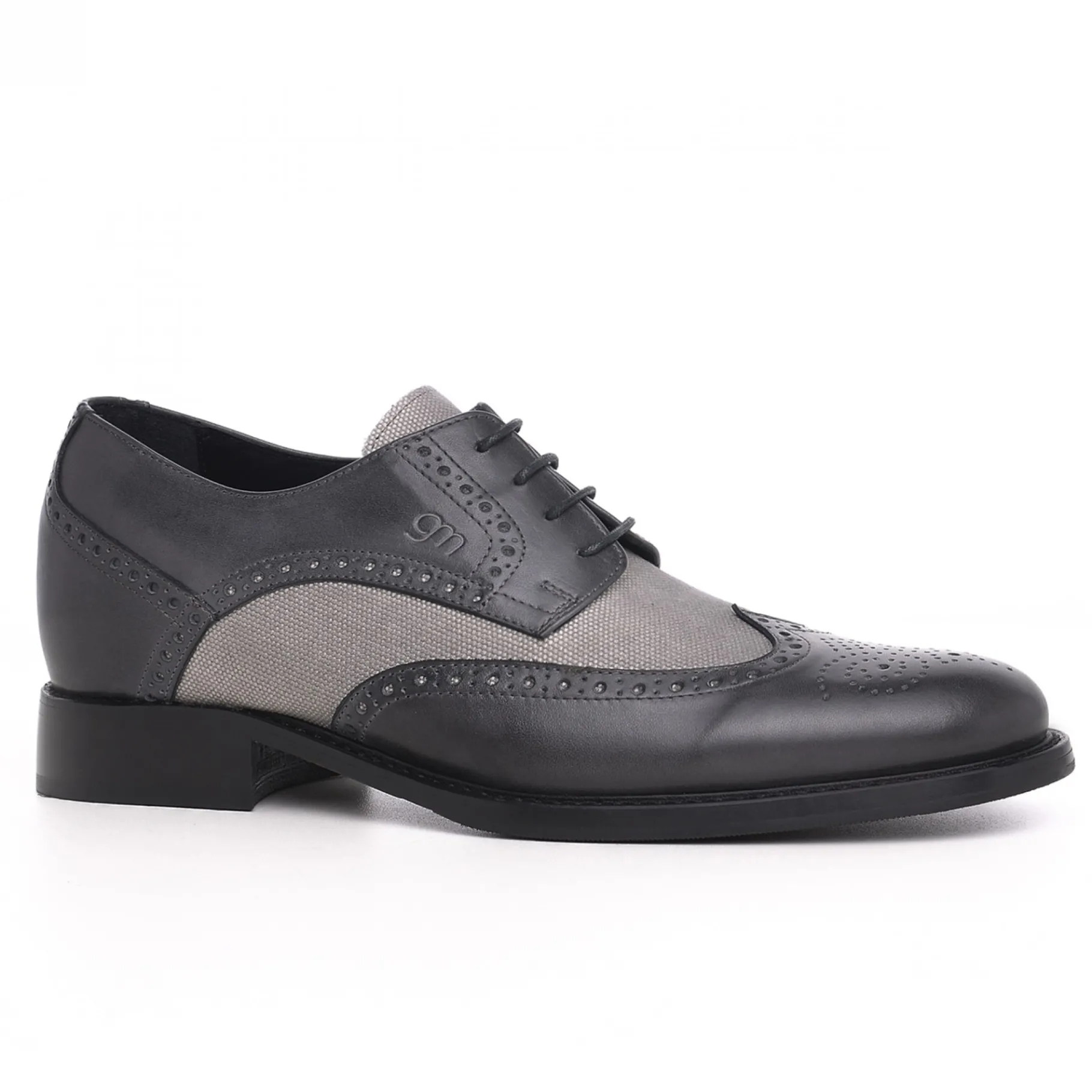 cremona__classiche_scarpe_1.webp Uomo GUIDOMAGGI Stringate>Cremona - Classiche scarpe uomo con rialzo in Mix Pelle/Tessuto da 6 a 8 cm più alto