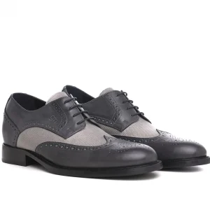 Uomo GUIDOMAGGI Stringate>Cremona - Classiche scarpe uomo con rialzo in Mix Pelle/Tessuto da 6 a 8 cm più alto