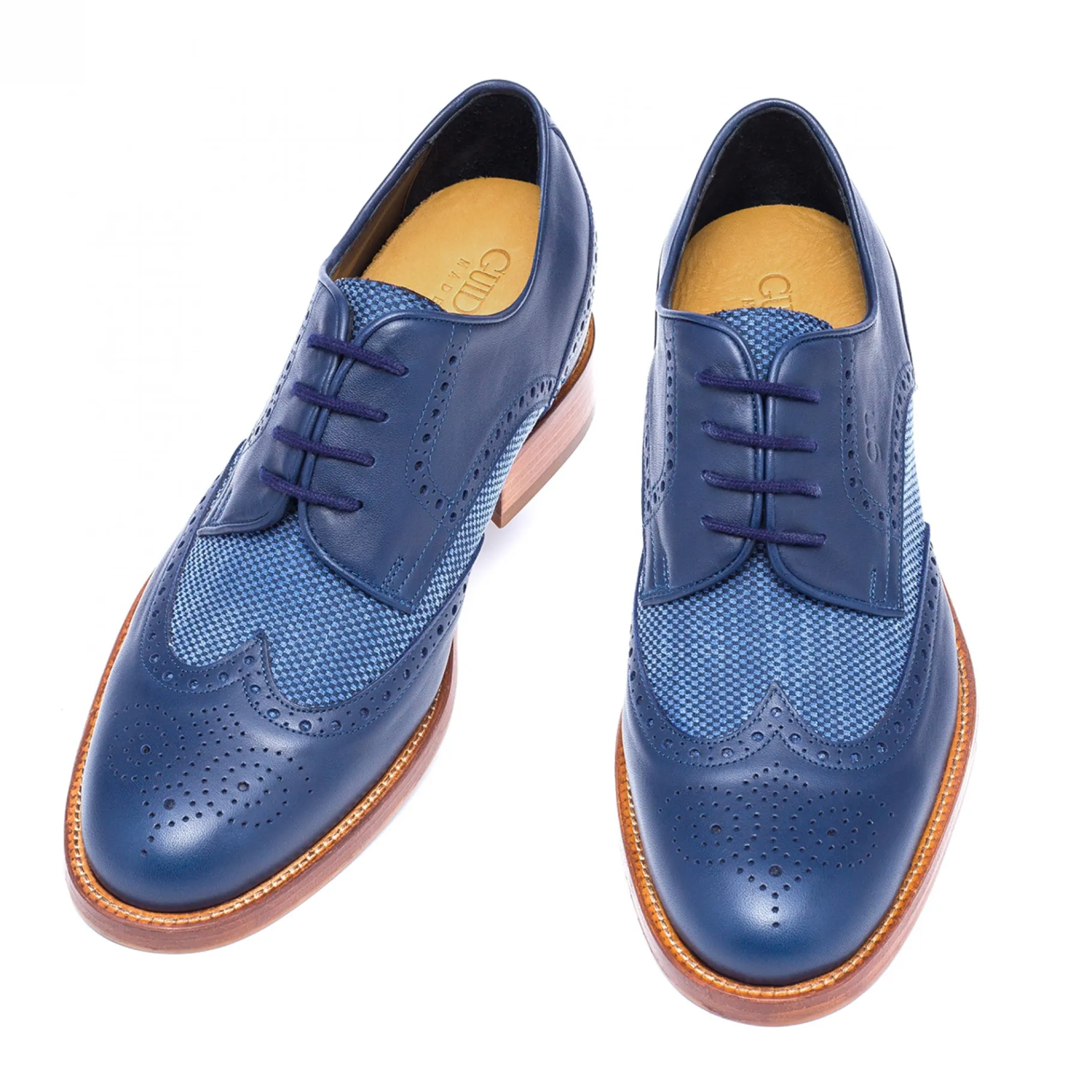 dandy__classiche_scarpe_r_0.webp Uomo GUIDOMAGGI Stringate>Dandy - Classiche scarpe rialzate in Mix Pelle/Tessuto da 6 a 8 cm più alto