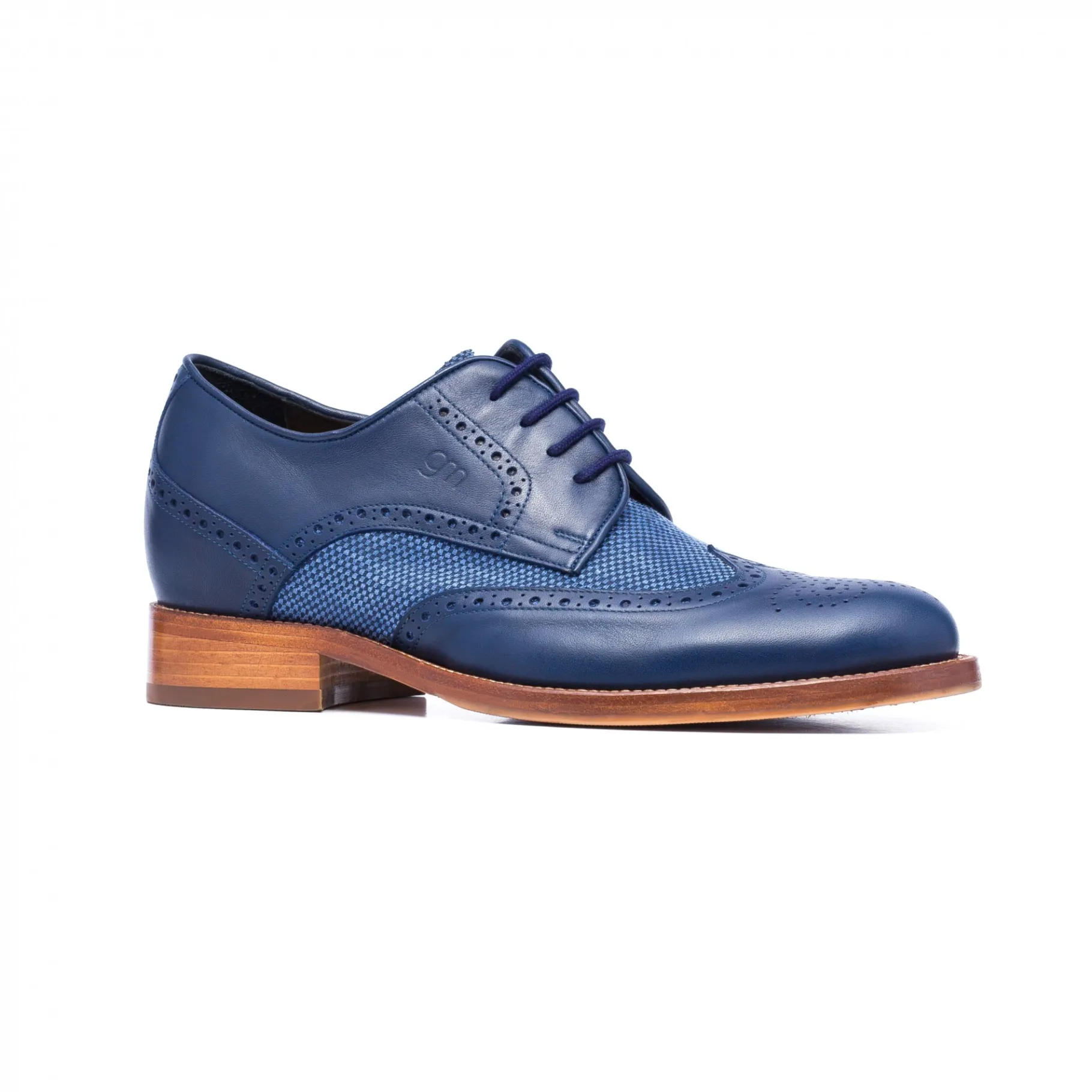 dandy__classiche_scarpe_r_1.webp Uomo GUIDOMAGGI Stringate>Dandy - Classiche scarpe rialzate in Mix Pelle/Tessuto da 6 a 8 cm più alto
