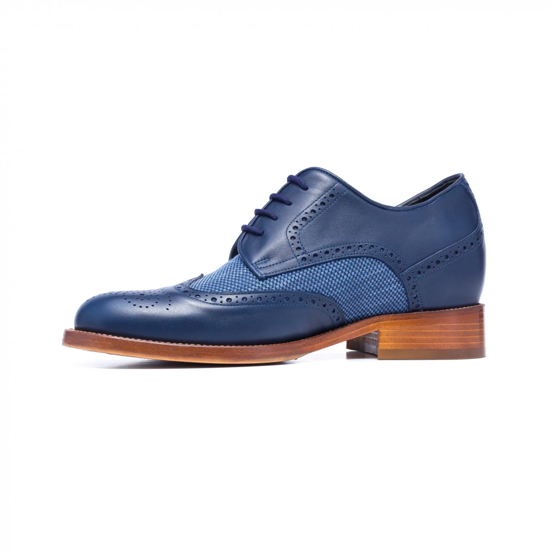 dandy__classiche_scarpe_r_2.webp Uomo GUIDOMAGGI Stringate>Dandy - Classiche scarpe rialzate in Mix Pelle/Tessuto da 6 a 8 cm più alto