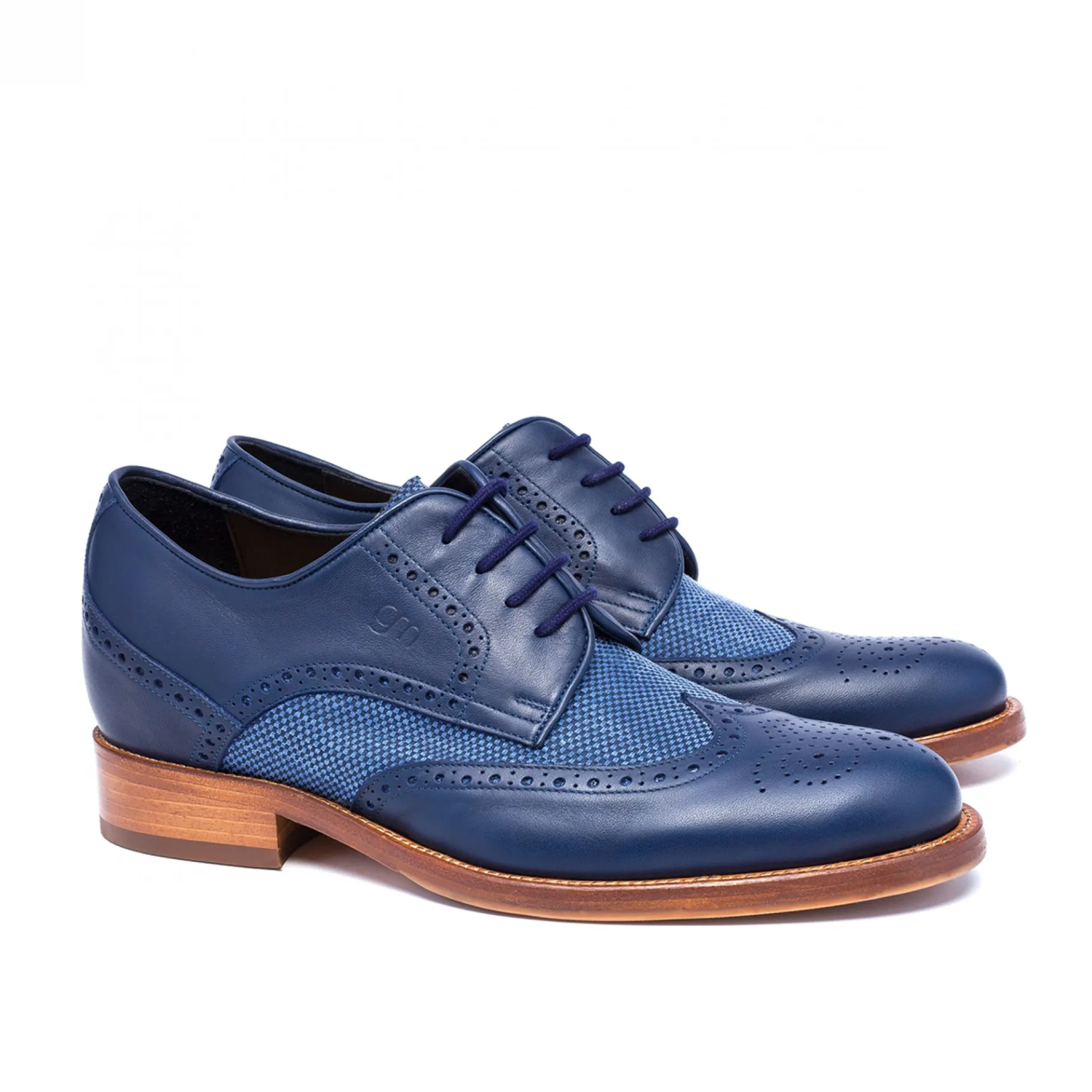 dandy__classiche_scarpe_r_4.webp Uomo GUIDOMAGGI Stringate>Dandy - Classiche scarpe rialzate in Mix Pelle/Tessuto da 6 a 8 cm più alto