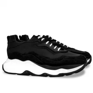 Uomo GUIDOMAGGI Sneakers>Giant Cougar - Chunky Sneakers con rialzo in Mix Pelle/Tessuto Da 6 cm a 11 cm più alto