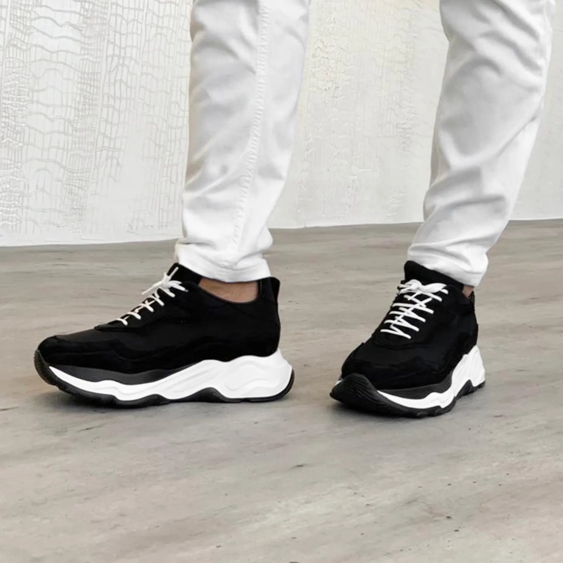 giant_cougar__chunky_snea_5.webp Uomo GUIDOMAGGI Sneakers>Giant Cougar - Chunky Sneakers con rialzo in Mix Pelle/Tessuto Da 6 cm a 11 cm più alto