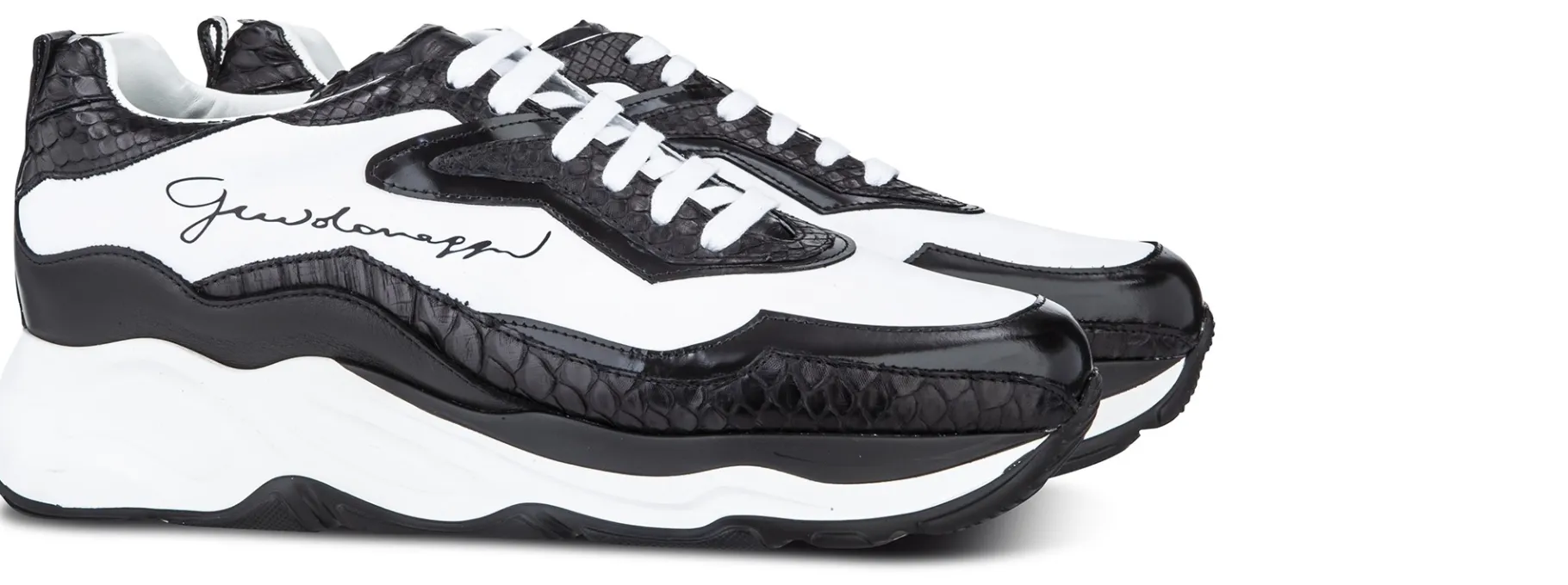 giant_python__chunky_snea_0.webp Uomo GUIDOMAGGI Scarpe In Pelle Esotica | Sneakers>Giant Python - Chunky Sneakers con rialzo in Mix Pelle Da 6 cm a 11 cm più alto