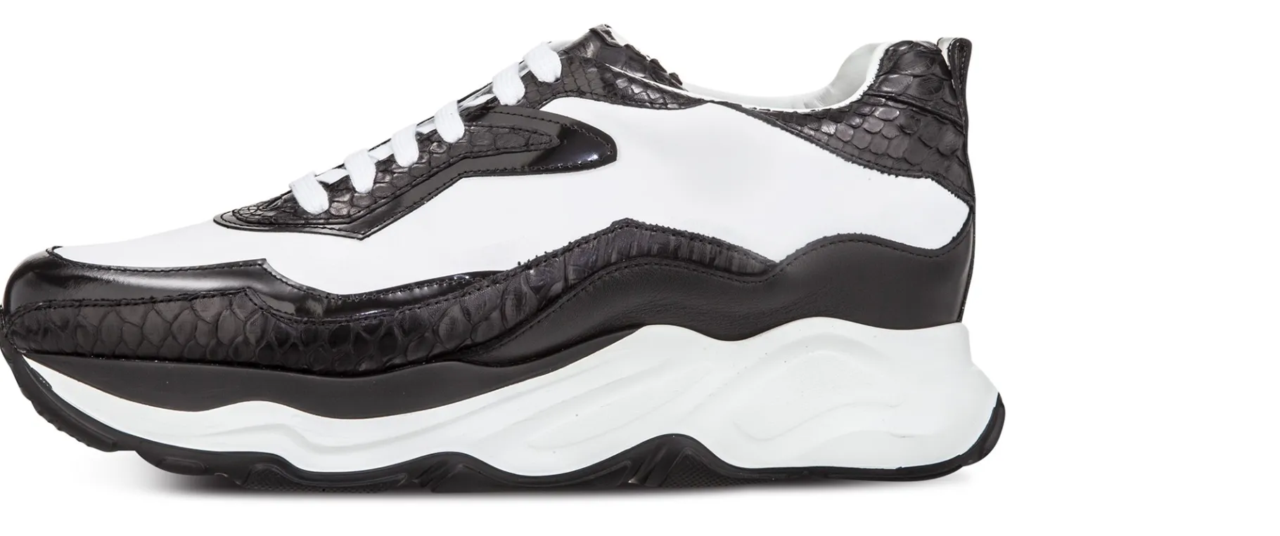 giant_python__chunky_snea_2.webp Uomo GUIDOMAGGI Scarpe In Pelle Esotica | Sneakers>Giant Python - Chunky Sneakers con rialzo in Mix Pelle Da 6 cm a 11 cm più alto