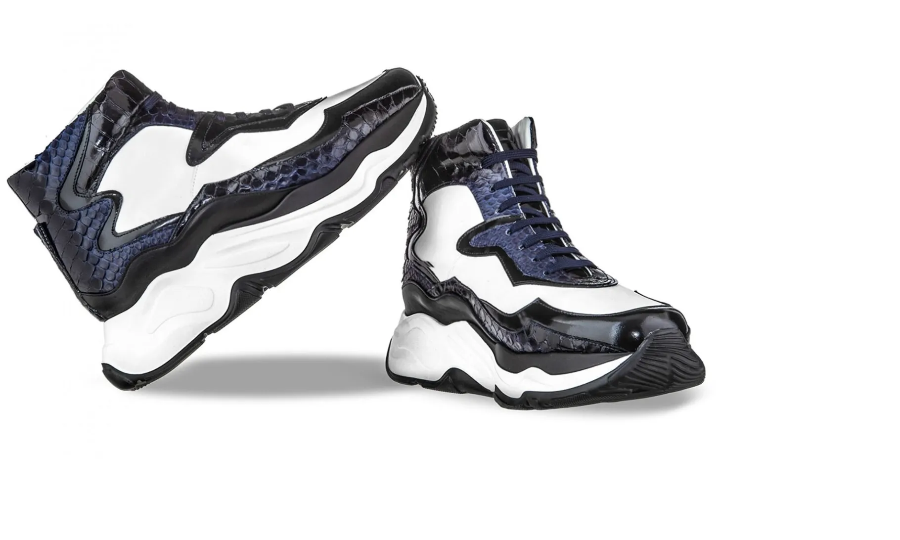 giant_taipan__chunky_snea_4.webp Uomo GUIDOMAGGI Scarpe In Pelle Esotica | Sneakers>Giant Taipan - chunky sneakers in Mix Pelle Da 6 cm a 12.5 cm più alto