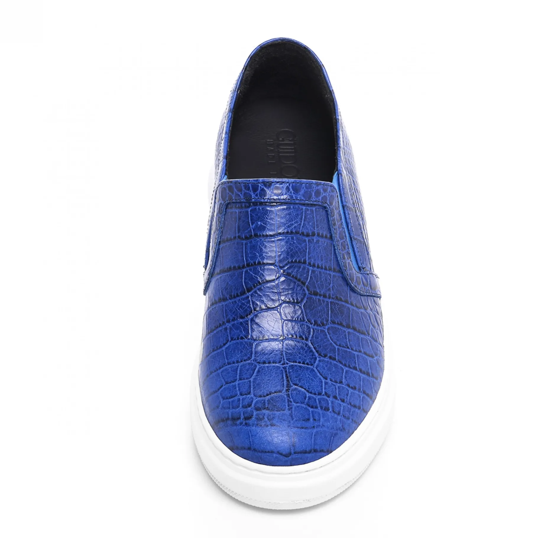 hamptons__slipon_con_rial_3.webp Uomo GUIDOMAGGI Slip-on>Hamptons - Slip-On con rialzo interno in Pelle Pieno Fiore Coccodrillo da 6 a 8 cm più alto
