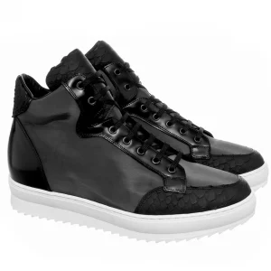 Uomo GUIDOMAGGI Scarpe In Pelle Esotica | Sneakers>Indonesia - Sneakers Esotiche casual con rialzo interno in Mix Pelle da 6 a 10 cm più alto