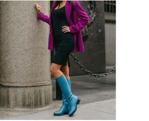 Donna GUIDOMAGGI Scarpe Donna>Jasmine Turquoise -stivali con rialzo in Pelle Da 6 a 8 cm più alto