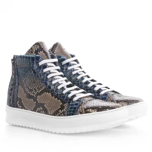 Uomo GUIDOMAGGI Scarpe In Pelle Esotica>Key West - Sneakers Esotiche casual con rialzo interno in Pelle di Pitone da 6 a 8 cm più alto