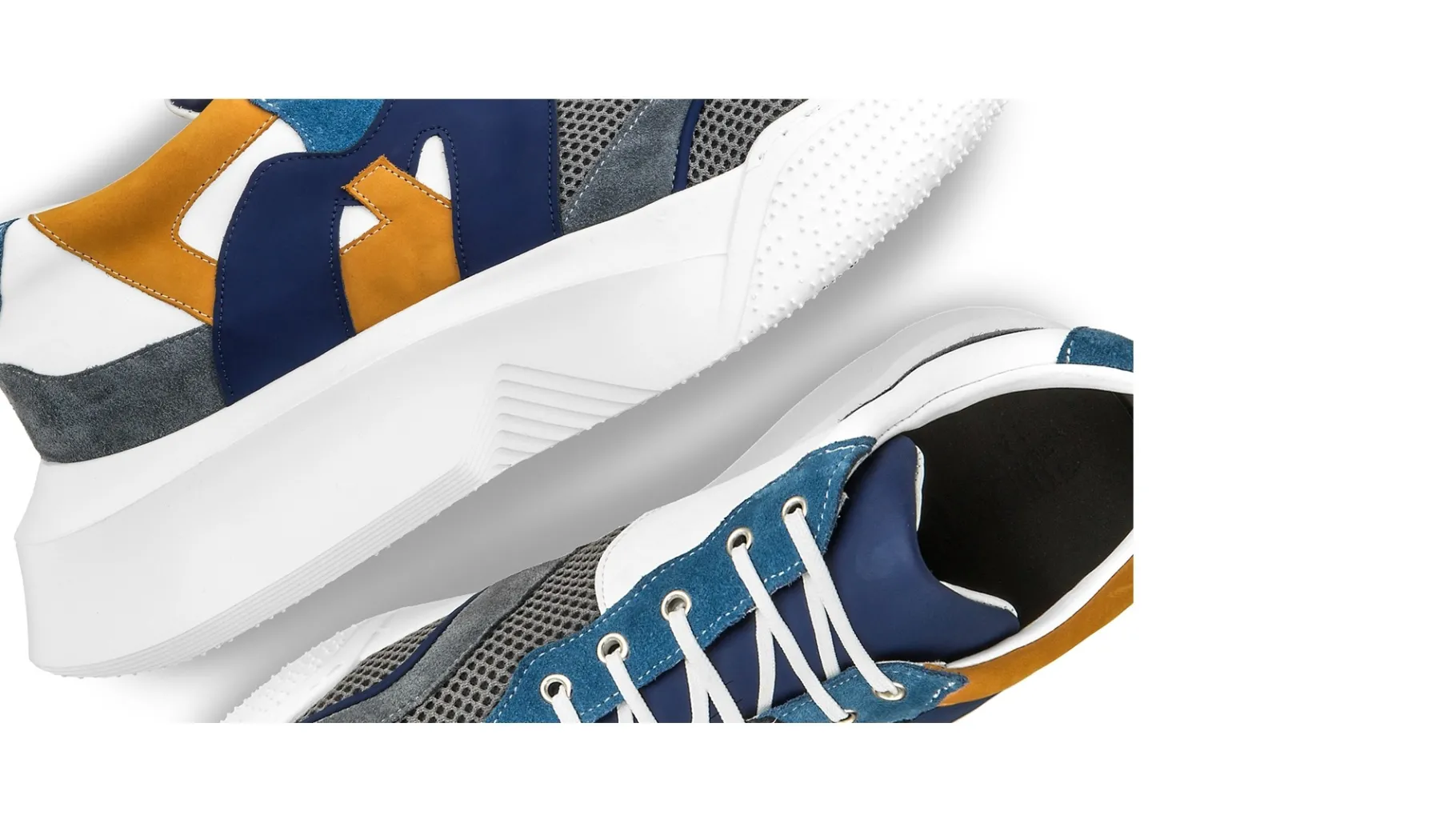 kobe__chunky_sneakers_in__5.webp Uomo GUIDOMAGGI Sneakers>Kobe - chunky sneakers in Mix Pelle/Tessuto Da 6 a 10 cm più alto