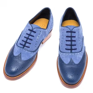 Uomo GUIDOMAGGI Stringate>Leicester - Classiche scarpe rialzate in Mix Pelle/Tessuto da 6 a 8 cm più alto