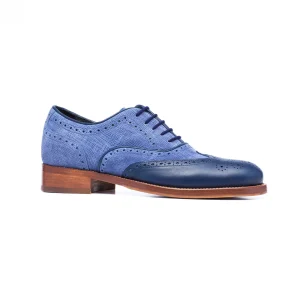 Uomo GUIDOMAGGI Stringate>Leicester - Classiche scarpe rialzate in Mix Pelle/Tessuto da 6 a 8 cm più alto