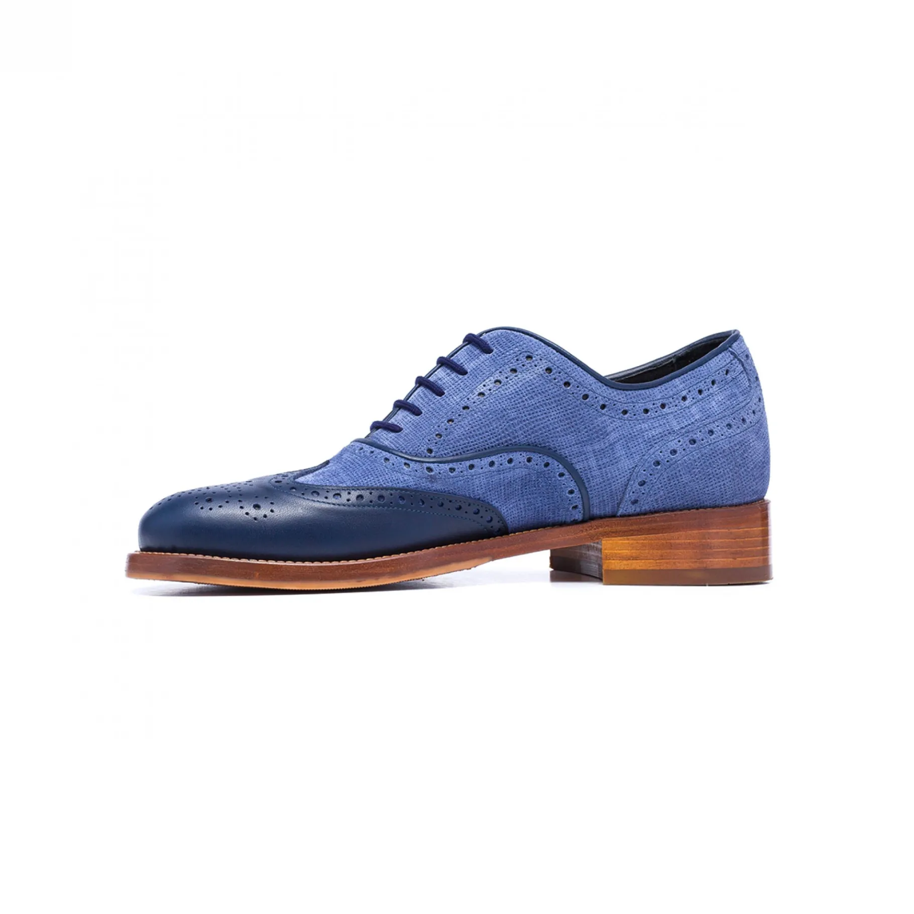 leicester__classiche_scar_2.webp Uomo GUIDOMAGGI Stringate>Leicester - Classiche scarpe rialzate in Mix Pelle/Tessuto da 6 a 8 cm più alto