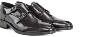 Uomo GUIDOMAGGI Cerimonia | Fibbie>Marsala -classica scarpe rialzate doppia fibbia da Matrimonio in Mix Pelle/Tessuto Da 6 a 8 cm più alto