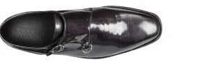 Uomo GUIDOMAGGI Cerimonia | Fibbie>Marsala -classica scarpe rialzate doppia fibbia da Matrimonio in Mix Pelle/Tessuto Da 6 a 8 cm più alto