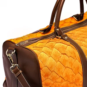 GUIDOMAGGI Borse & Zaini>Matisse - borsa da viaggio di lusso in Pelle di Piracucu Realizzata a mano