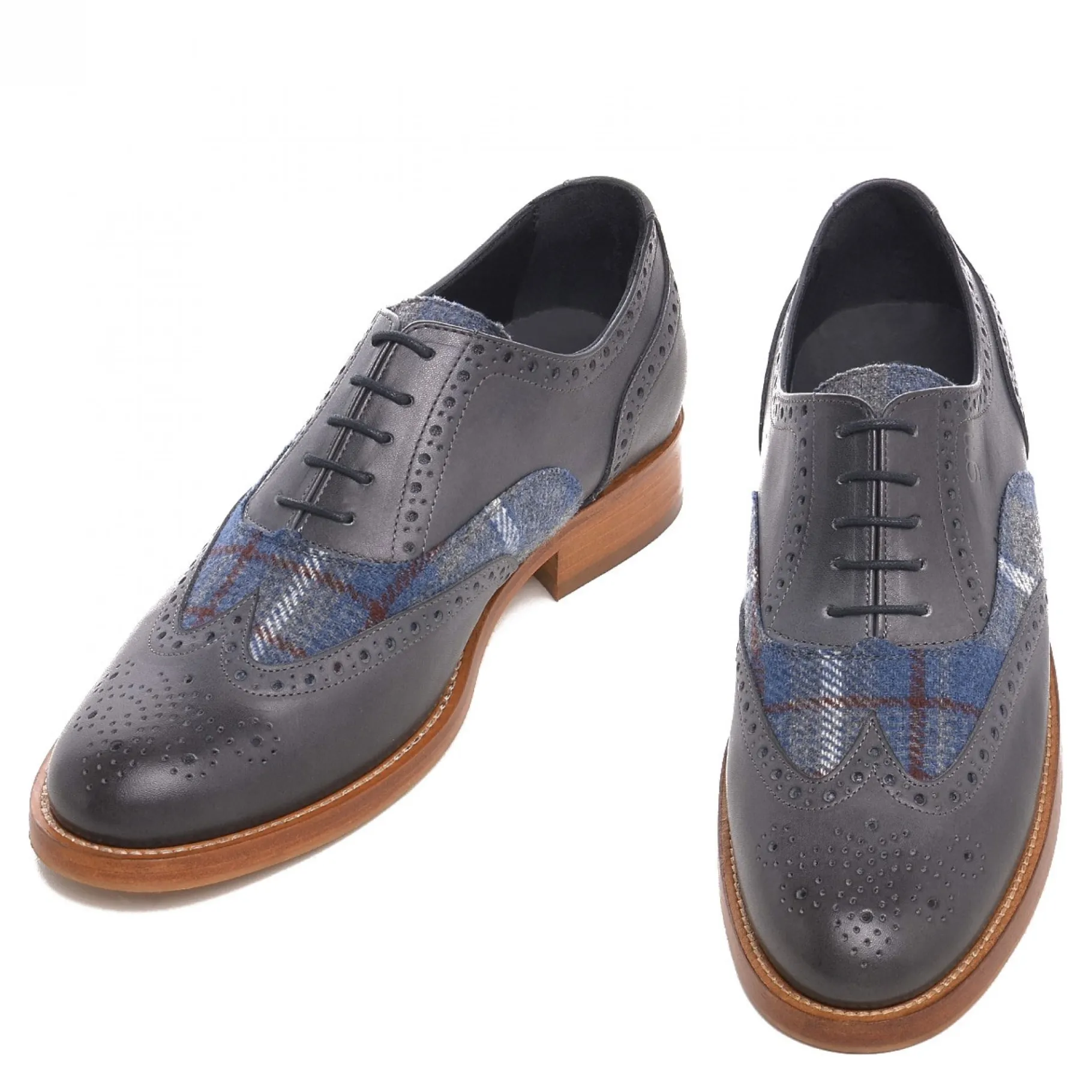 merano__classiche_scarpe__0.webp Uomo GUIDOMAGGI Stringate>Merano - Classiche scarpe uomo con rialzo in Mix Pelle/Tessuto da 6 a 8 cm più alto