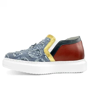 Uomo GUIDOMAGGI Slip-on>Mundial - sneakers con rialzo in Mix Pelle/Tessuto fino a 6.5 cm più alto