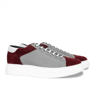 Uomo GUIDOMAGGI Sneakers>Patmos - sneakers con rialzo in Mix Pelle/Tessuto da 6 a 8 cm più alto
