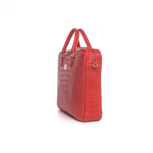 GUIDOMAGGI Borse & Zaini>Red Erik - borsa 24 ore  in Pelle di Coccodrillo Hermès Rossa realizzata a Mano