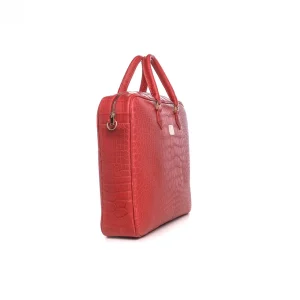GUIDOMAGGI Borse & Zaini>Red Erik - borsa 24 ore  in Pelle di Coccodrillo Hermès Rossa realizzata a Mano