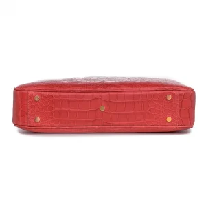 GUIDOMAGGI Borse & Zaini>Red Erik - borsa 24 ore  in Pelle di Coccodrillo Hermès Rossa realizzata a Mano