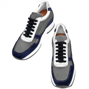 Uomo GUIDOMAGGI Sneakers>Santa Barbara - sneakers con rialzo in Mix Pelle/Tessuto Da 6 a 10 cm più alto