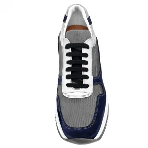 Uomo GUIDOMAGGI Sneakers>Santa Barbara - sneakers con rialzo in Mix Pelle/Tessuto Da 6 a 10 cm più alto