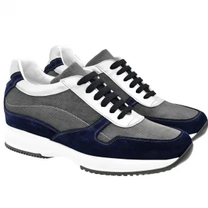 Uomo GUIDOMAGGI Sneakers>Santa Barbara - sneakers con rialzo in Mix Pelle/Tessuto Da 6 a 10 cm più alto