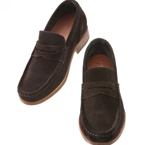 Uomo GUIDOMAGGI Penny Loafers>Santiago - Mocassini con con rialzo interno da uomo in Pelle Scamosciato Fino a 8 cm più alto