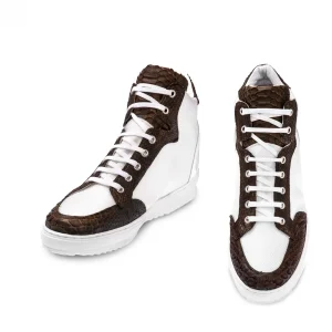 Uomo GUIDOMAGGI Scarpe In Pelle Esotica | Sneakers>Sri Lanka -  sneakers rialzanti in Mix Pelle/Tessuto Da 6 a 10 cm più alto