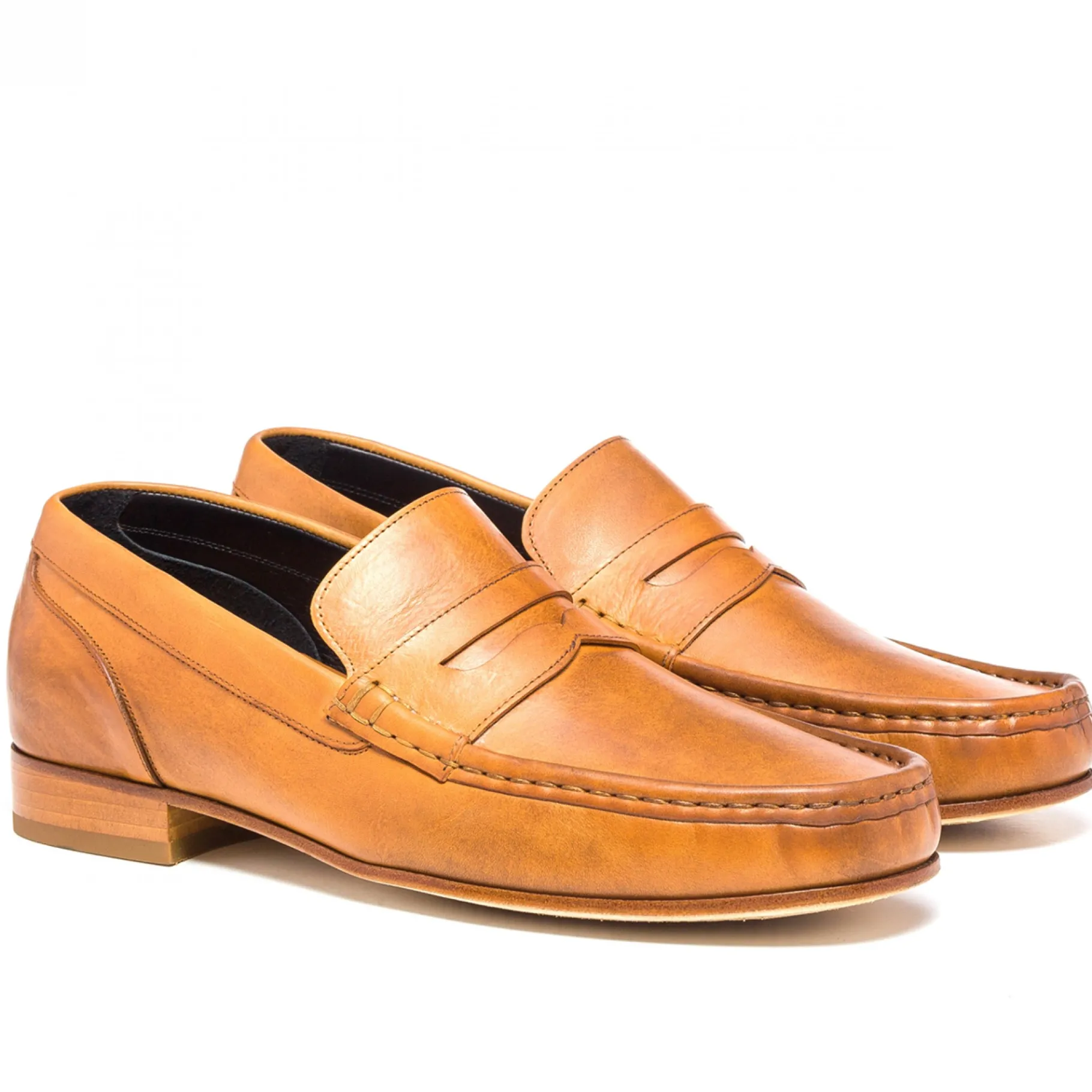 stroget__mocassini_con_ri_4.webp Uomo GUIDOMAGGI Penny Loafers>Stroget - Mocassini con rialzo interno in Pelle Pieno Fiore Fino a 8 cm più alto