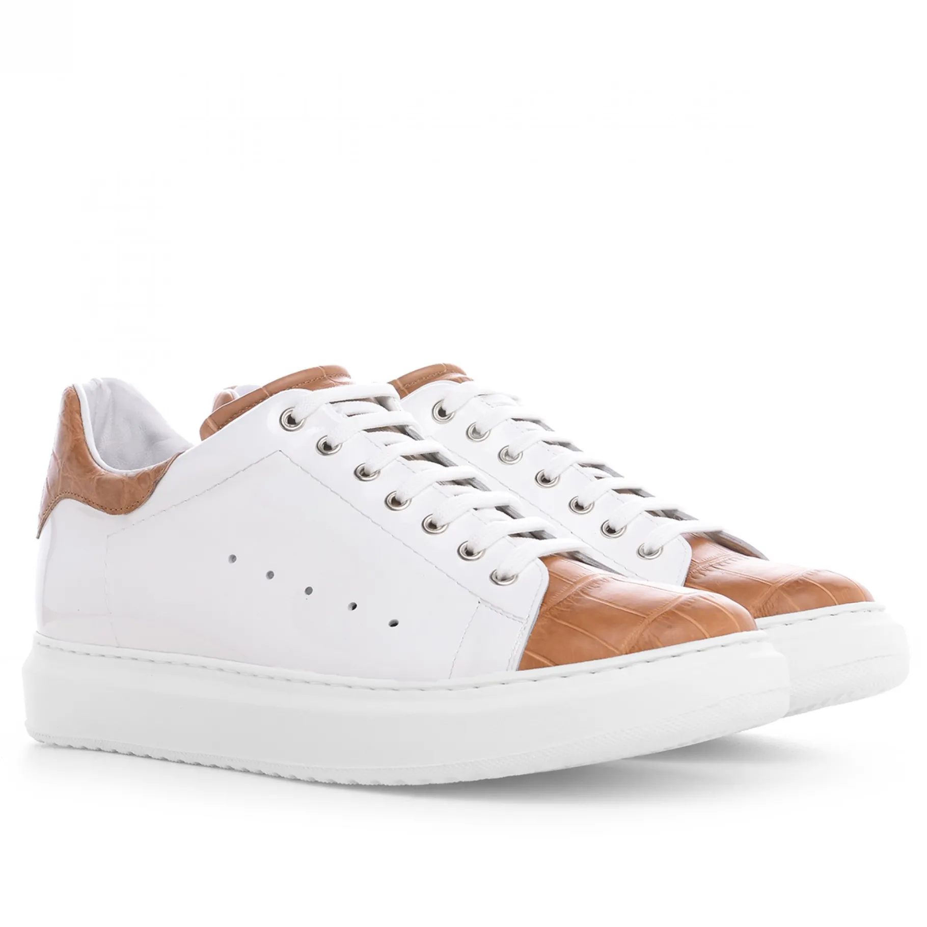 tahiti__sneakers_uomo_con_4.webp Uomo GUIDOMAGGI Scarpe In Pelle Esotica | Sneakers>Tahiti - Sneakers uomo con rialzo interno in Pelle Coccodrillo Esotico da 6 a 8 cm più alto