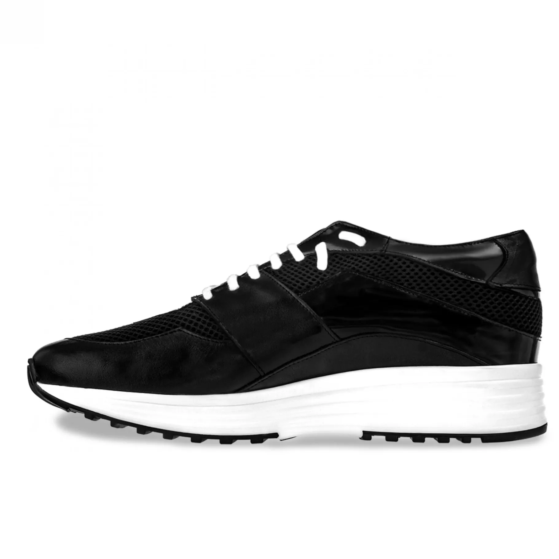 varenne_black__sneakers_r_2.webp Uomo GUIDOMAGGI Sneakers>Varenne Black - sneakers rialzanti in Mix Pelle/Tessuto Da 6 a 10 cm più alto