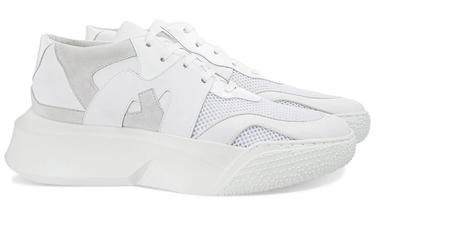 white_chocolate__chunky_s_0.webp Uomo GUIDOMAGGI Sneakers>White Chocolate - chunky sneakers in Mix Pelle/Tessuto Da 6 a 10 cm più alto